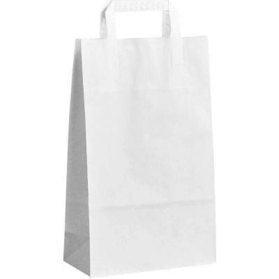 Papírová taška bílá Topcraft 220x100x360 mm s plochým uchem