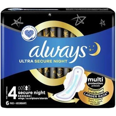 Always Platinum Ultra Night hygienické vložky s krídelkami 6 ks