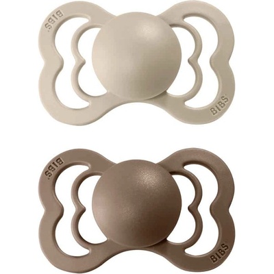 Bibs Supreme symetrické cumlíky silikon 2ks Vanilla / Dark Oak