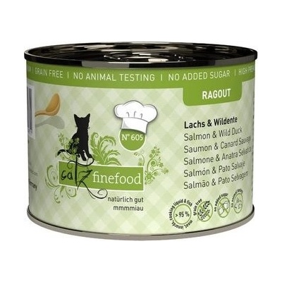 Catz Finefood Ragout No.605 s lososem a divokou kachnou 190 g