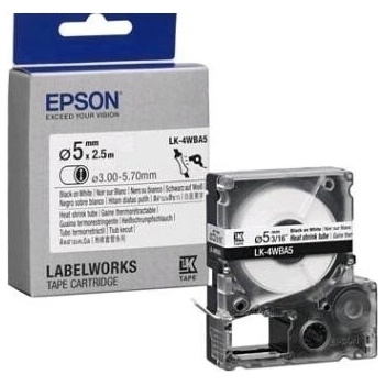 Epson LK-4WBA5 C53S654904 6мм x 9м, черно копиране / бял фон, оригинален термоусадочен шлаух (C53S654904)
