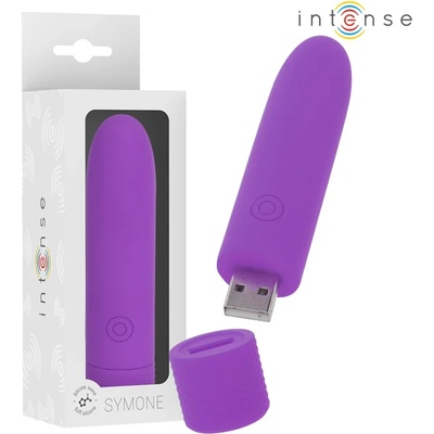 Мини вибратор с вградено USB зареждане, 10см. - Intense Symone Purple (D-241916)