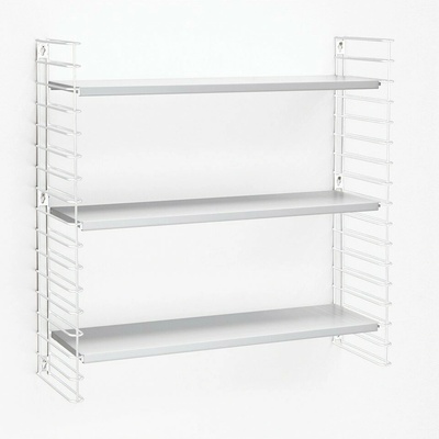 Trojposchodový regál s bielymi policami Metaltex Libro, šírka 70 cm