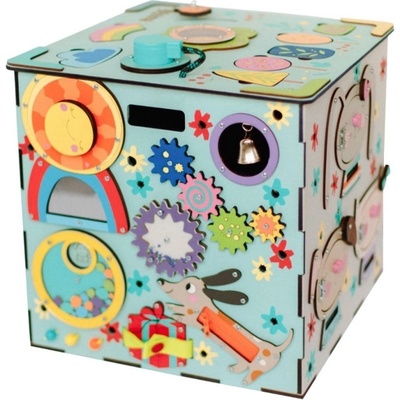 eliNeli Activity board kostka XXL s LED modrá