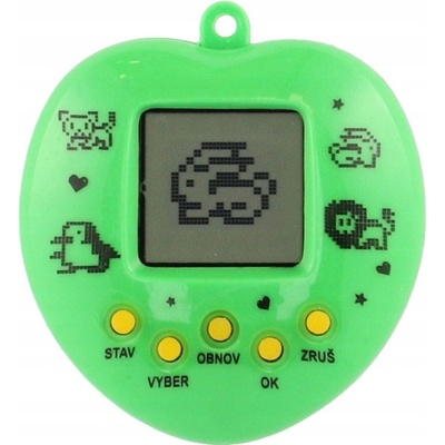 Přívěsek na klíče Zvířátko Tamagochi elektronické se šňůrkou se zvukem 5 x 6 cm růžová