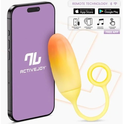 INTOYOU Двуслойно силиконово вибро яйце с App Intoyou жълто