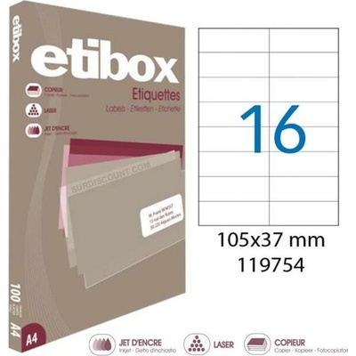 Etikety univerzálne 105x37mm Etibox A4 100 hárkov