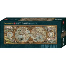 Heye Panoramatické Mapa světa polokoule 6000 dielov