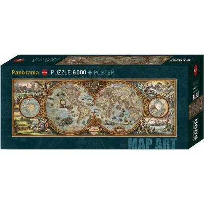 Heye Panoramatické Mapa světa polokoule 6000 dielov