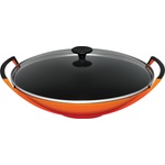 Le Creuset Уок Tradition Collection със стъклен капак 36 см огненооранжев (25304360900460)