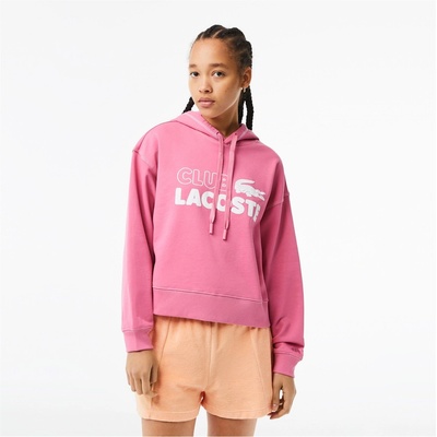 Lacoste Суичър Lacoste Women's Logo Pull Over Hoodie - Reseda Pink