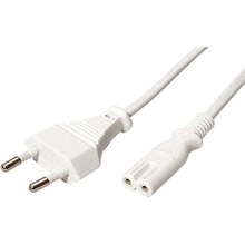Value Kabel síťový 2pinový, CEE 7/16(M) - IEC320 C7, 3m, bílý - 19.99.2091