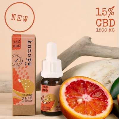 Konope co. 15% CBD Fresh Červený Pomaranč Full Spektrum 1500mg 10 g