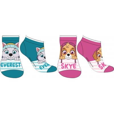 Paw Patrol 52341389 Tlapková patrola Dievčenské členkové ponožky ružová/ tyrkysová