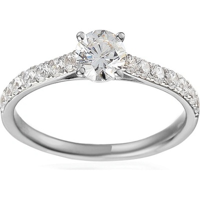 iZlato Forever Zářivý zásnubní prsten v bílém zlatě Noella IZZR024A