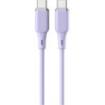 Lemontti Liquid Silicon Type-C към Type-C кабел, PD 60W, 1.2 м, лилав (LEMCPSTCF60M)