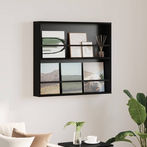 vidaXL Етажерка за списания с рафт Черния дъб 80 x 12 x 70 см (890840)