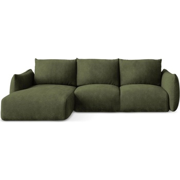 makamii Зелен шенилов сгъваем ъглов диван (ляв ъгъл) Leila - Makamii (LEILA_LCF_61_P1_C5)