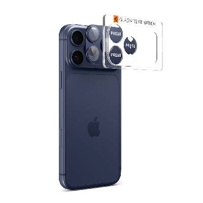 Предпазна плочка за камерата на iPhone 17 Pro Max - Spigen Glass tR EZ Fit Optik Pro XL (син) (AGL10651)