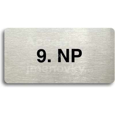 ACCEPT Piktogram 9. NP - stříbrná tabulka - černý tisk bez rámečku