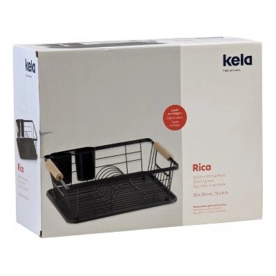 Odkapávač na nádobí Rica kovový černý 35,0x28,0x13,0cm KL-11713