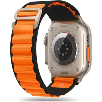 Tech-Protect Каишка Tech-Protect Nylon Pro за Apple Watch 4 / 5 / 6 / 7 / 8 / 9 / SE / Ultra 1 / 2 (42/44/45/49 mm), черно-оранжева (9490713930250)