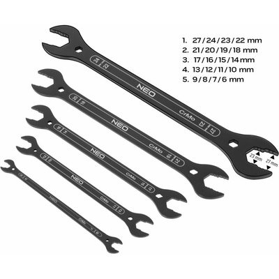 NEO Tools sada klíčů 4v1 1,6-27mm tenké profily 5 ks 09-270