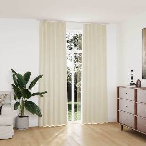 Pure Line Home Кадифени завеси в цвят кремав с перделък, 2 бр. , 140 x 245 см