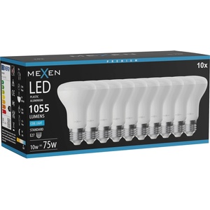 Mexen Nova 10x LED крушка E27, R63, 10W, Студена - 6500K, 1055 lm - L104-E27-1065-01x10 (L104-E27-1065-01x10)