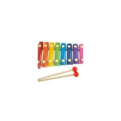 Kruzzel Цветен дървен детски ксилофон с две чукчета (6078)