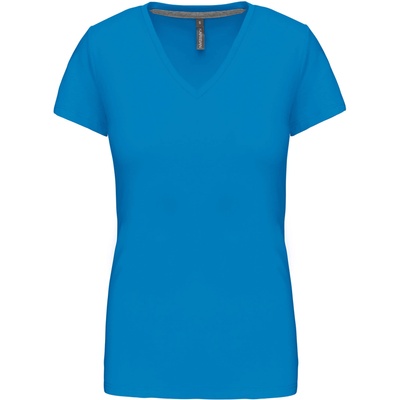 Kariban V-NECK K381 / Дамска тениска с къс ръкав - тропическо синьо XL (20K381i4304)