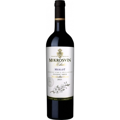 Mikrosvín Merlot pozdní sběr "Flower Line" 2023 13% 0,75 l (čistá fľaša)