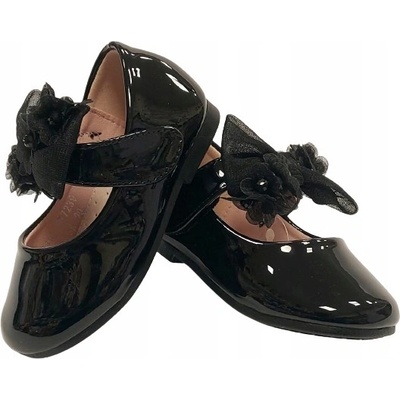 Miss balerínky laki kokardki tyl suchý zip ecru