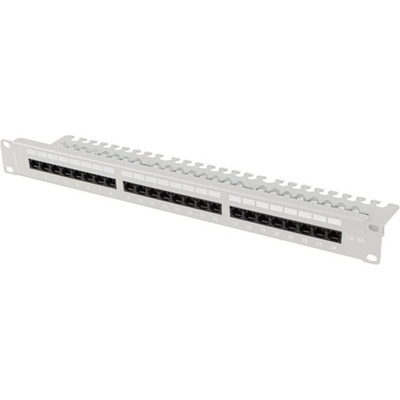 Lanberg patch panel 24 port 1U 19" CAT. 6a utp with cable organizer grey (PPUA-1124-S)