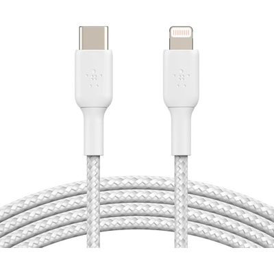 Belkin CAA004bt2MWH oplétaný USB-C - Lightning, 2m, bílý