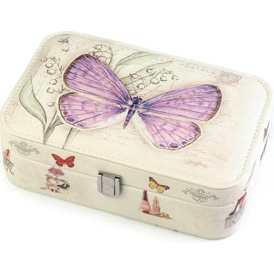Šperkovnice motýl 7x14x22 cm fialová lila 1 ks