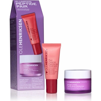 Olehenriksen Plumping Peptide Pair Strength Trainer Peptide Boost Moisturizer denní hydratační krém 15 ml + Olehenriksen Pout Preserve Peptide Lip Treatment hydratační lesk na rty 7 ml ko