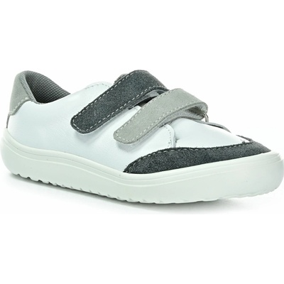 Jonap Joy Kids bielo-sivé celoročné nízke barefoot topánky