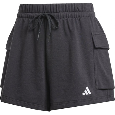 adidas Дамски къси панталони Adidas Essentials Small Logo French Terry Cargo Shorts Womens - Black/White