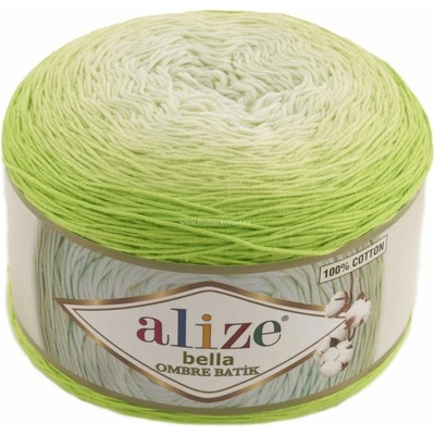 Alize příze Bella Ombre batik 7412 odstíny limetkové