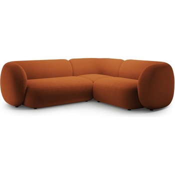 Micadoni Теракотен кадифен ъглов диван (десен ъгъл/L форма) Kate - Micadoni (MIC_RC_L_44_F1_KATE5)