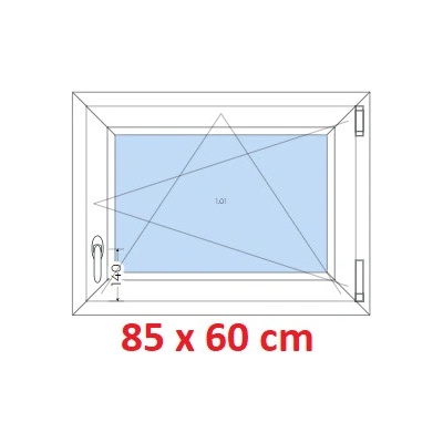 Soft Plastové okno 80x60 cm, otevíravé a sklopné, Antracit struktura/Antracit struktura