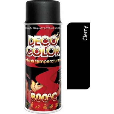 DECO COLOR HIGH TEMPERATURE 400 ML - TEPLOODLNÝ NÁTER AˇY DO 650 °C ČIERNY