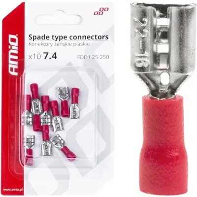 AMIO Elektrické konektory – samice (násuvka) 7.4mm 0.5-1.5mm2 10A