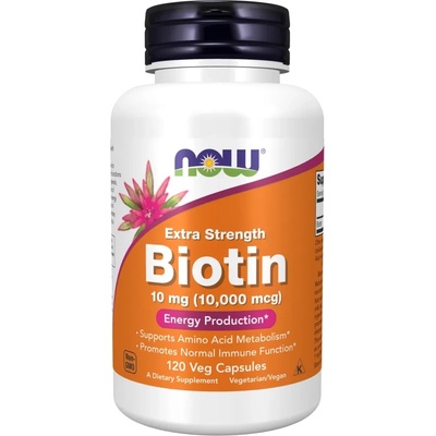 NOW Biotin Extra Strength, 10000 mcg, 120 капсули, Now