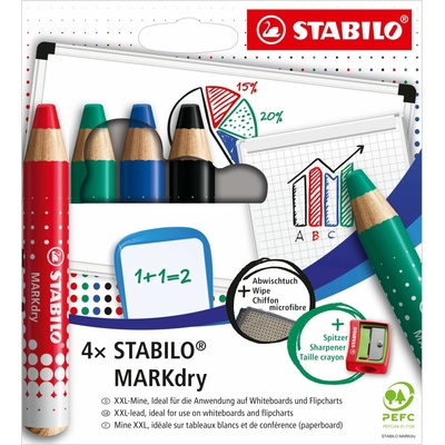 Stabilo Markdry 648/4 na bílé tabule sada 4 barvy