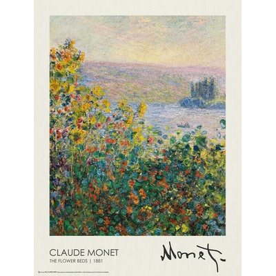 Plagát, Obraz - The Flower Beds (1881), Claude Monet, 45 × 60 cm
