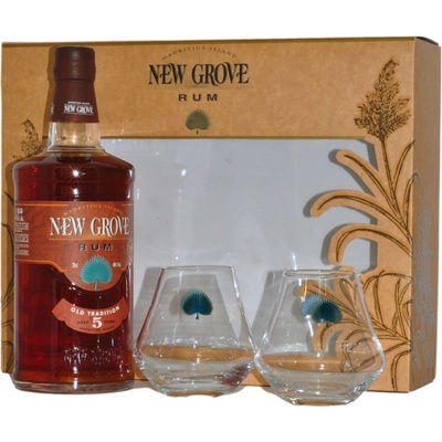New Grove 5y 40% 0,7 l (dárkové balení s 2 sklenice)