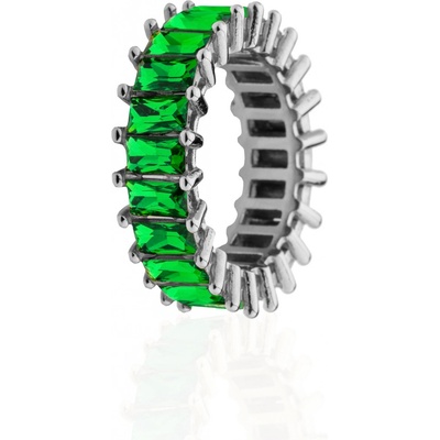 Franco Bene Stříbrný Crystal prsten zelený 1991