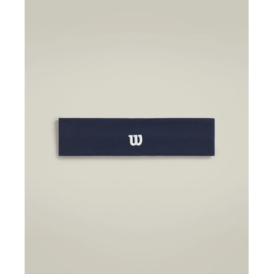Wilson U Logo wide Headband tmavo modrá Biela